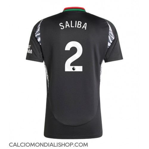 Maglie da calcio Arsenal William Saliba #2 Seconda Maglia 2024-25 Manica Corta